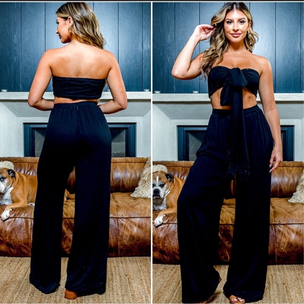 Black Bandeau & Pants Set. NWT